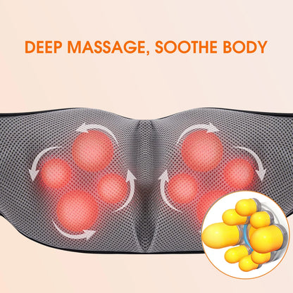 Shiatsu Neck and Back Massager,Neck Massager with Heat and Vibration,Suitable for Home, Office and Car, Gifts for Women and Men.